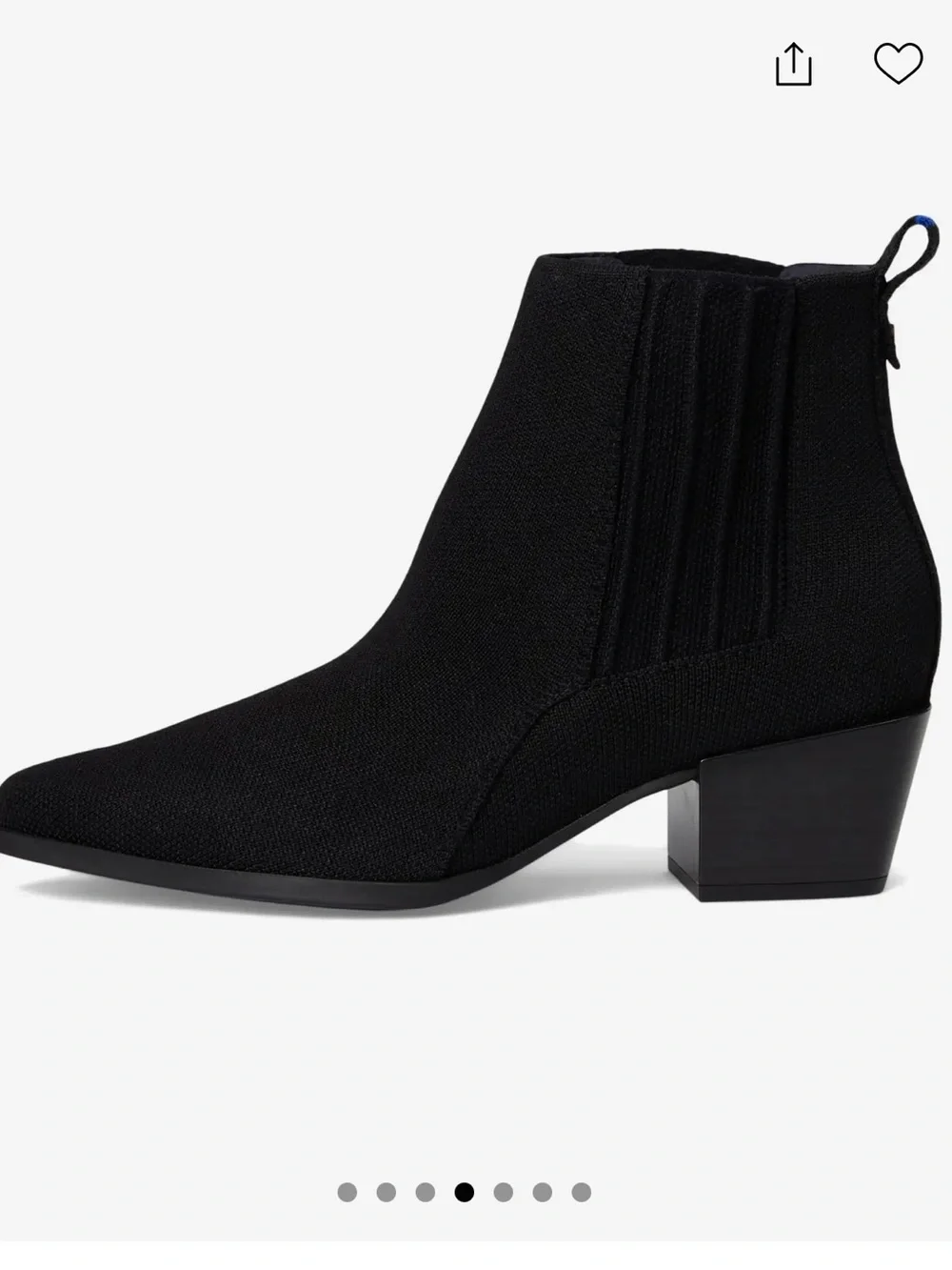 Rothy’s Western Black Women's Knit Block Heel Ankle Boots